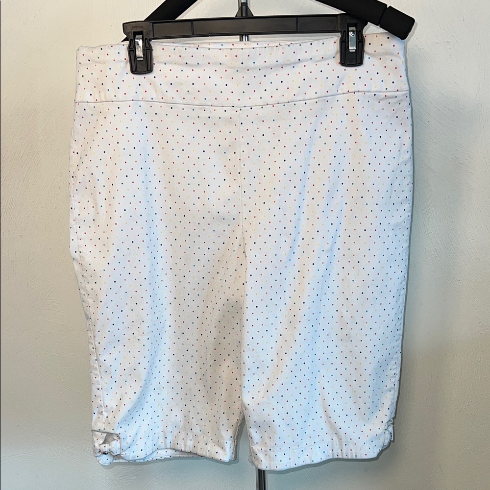 Counterparts White Bermuda Shorts with Colorful Dots